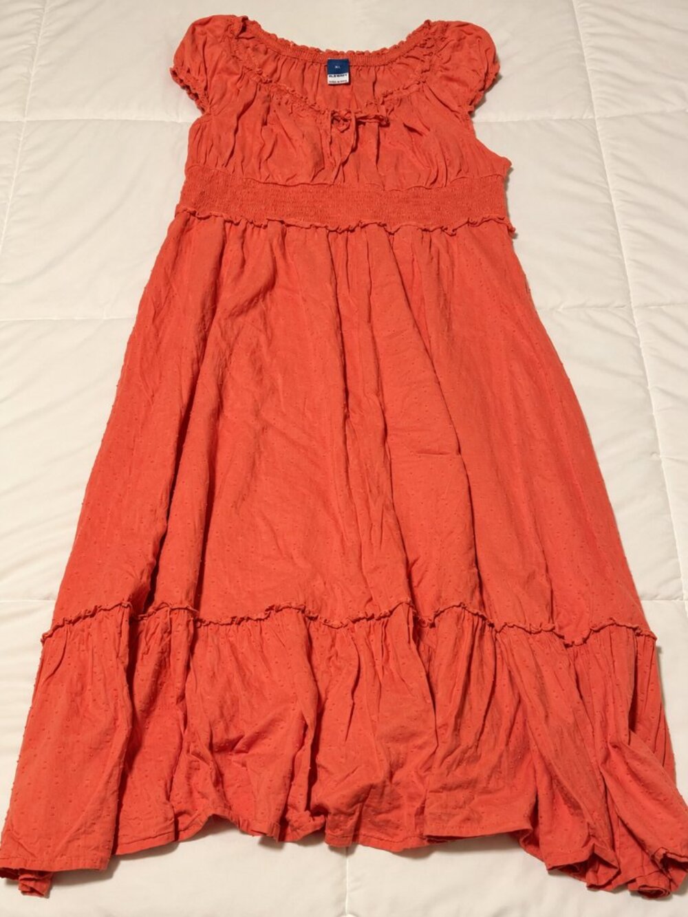 Old Navy Coral Swiss Dot Boho Maxi Dress XL